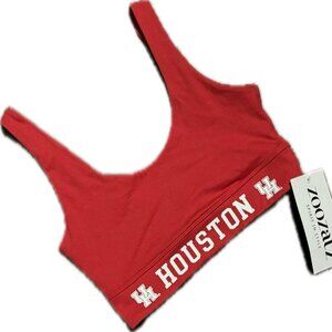 ZOOZATZ Woman's NCAA Collegiate University of Houston Bra Cropped Red Tank SZ S